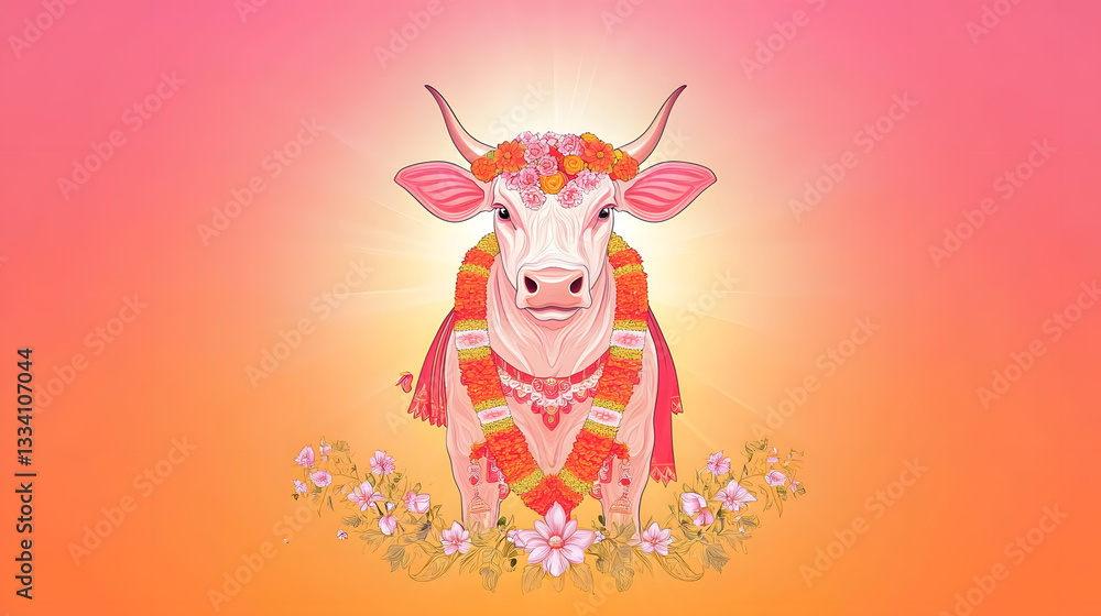Holi Cow Festival banner with bright pink and orange colors, celebrating the vibrant and colorful festival of Holi with joyful themes.
Holi Cow Festival banner with bright pink and orange colors, celebrating the vibrant and colorful festival of Holi with joyful themes.