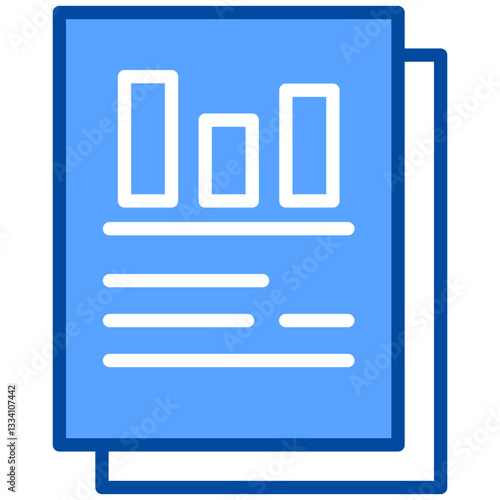 Report icon in Blue Color Style. Simple Vector Design. Simple Vector Flat Icon