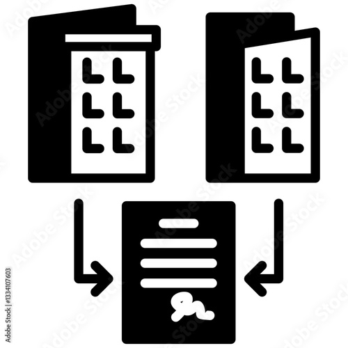 Merger icon in Mix Filled Style. Simple Vector Design. Simple Vector Outline Filled Icon