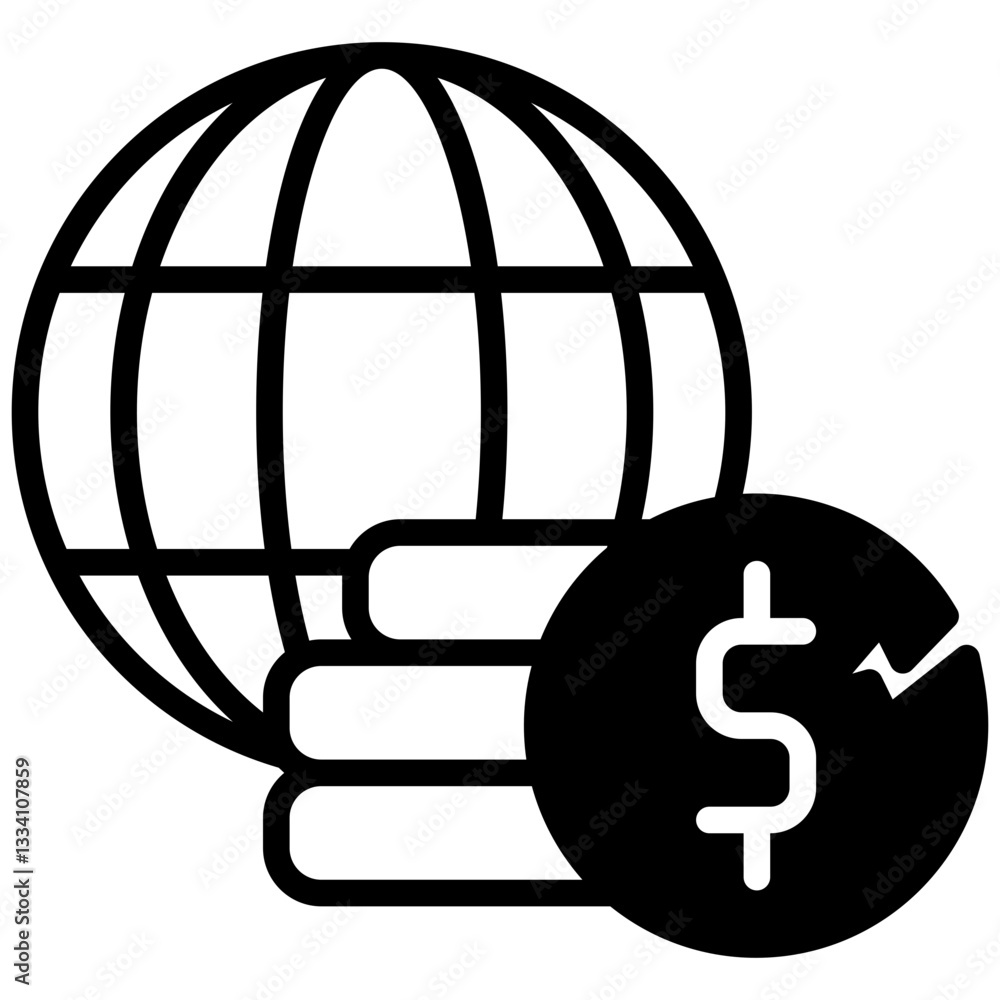 Recession icon in Mix Filled Style. Simple Vector Design. Simple Vector Outline Filled Icon Recession icon in Mix Filled Style. Simple Vector Design. Simple Vector Outline Filled Icon