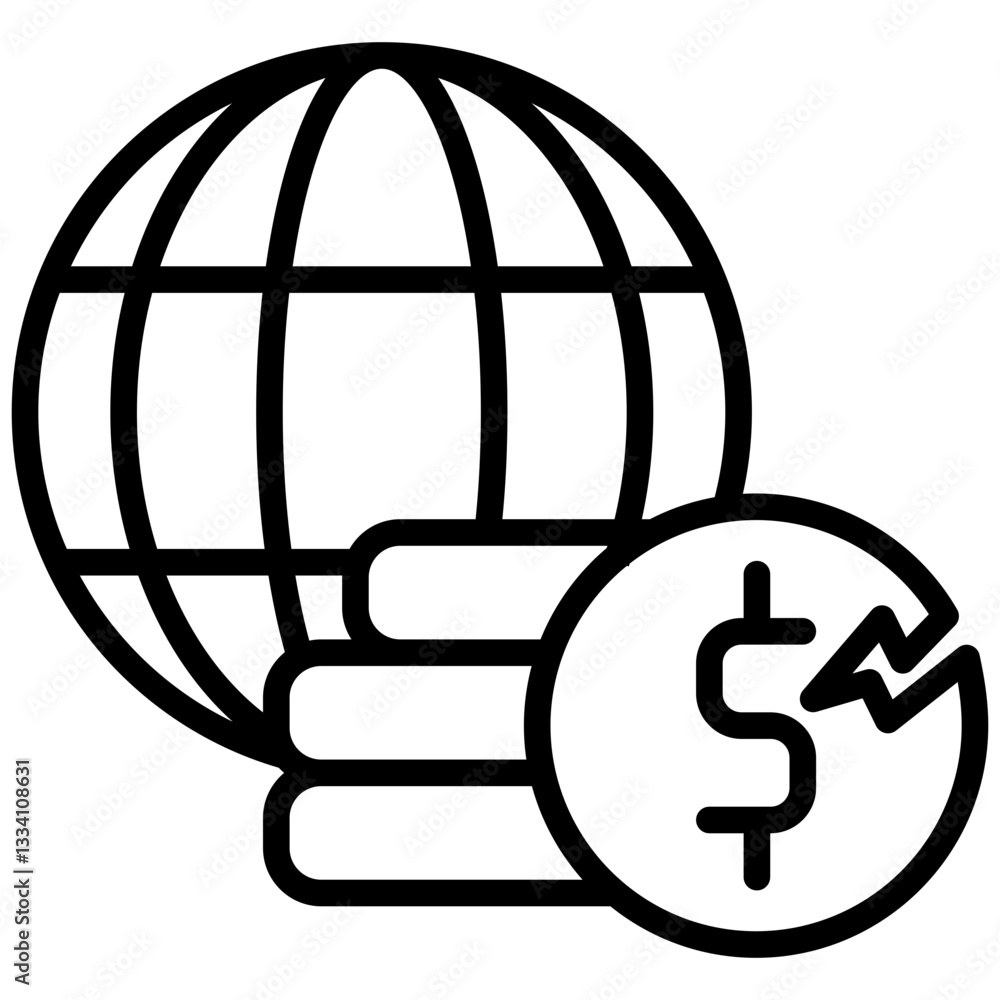 Recession icon in Outline Style. Simple Vector Design. Simple Vector Outline Icon Recession icon in Outline Style. Simple Vector Design. Simple Vector Outline Icon