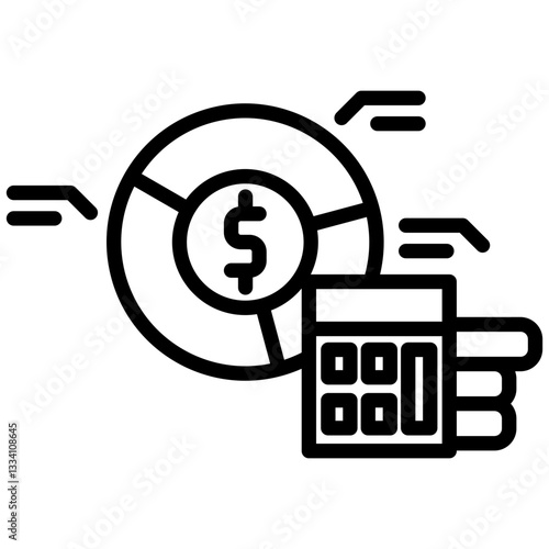 Budget icon in Outline Style. Simple Vector Design. Simple Vector Outline Icon