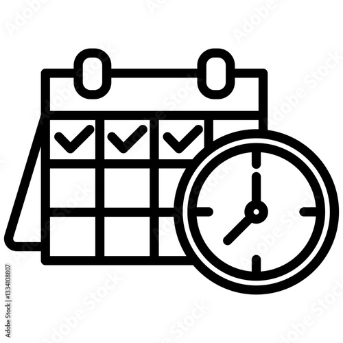 Time Management icon in Outline Style. Simple Vector Design. Simple Vector Outline Icon