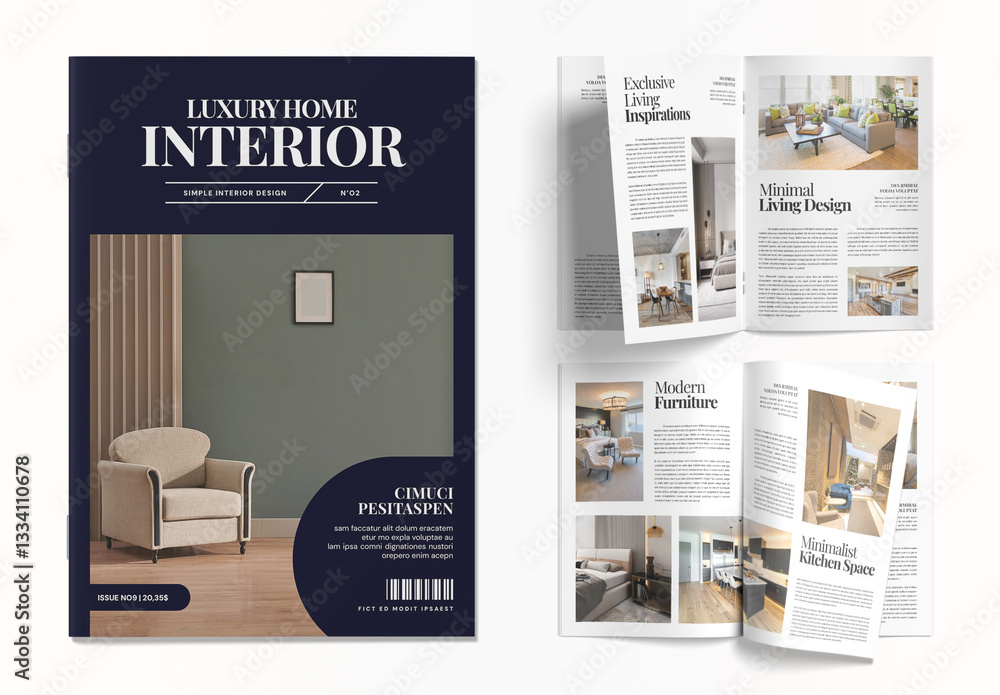 Interior Catalog Brochure Design Layout Stock Template | Adobe Stock
