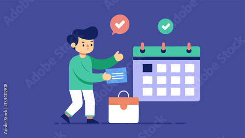 Engagement Strategies A graphic of a strategist working on a social media calendar placing posts with engaging questions and run contests to encourage interaction.