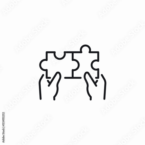 puzzle pieces connect icon sign vector