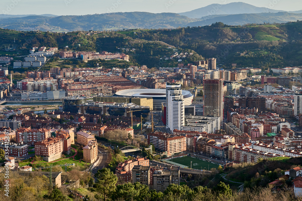 Fototapeta premium Aerial view of the Bilbao city