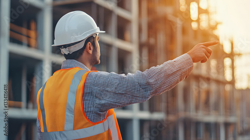 Site Supervisor Directing Construction Project photo
