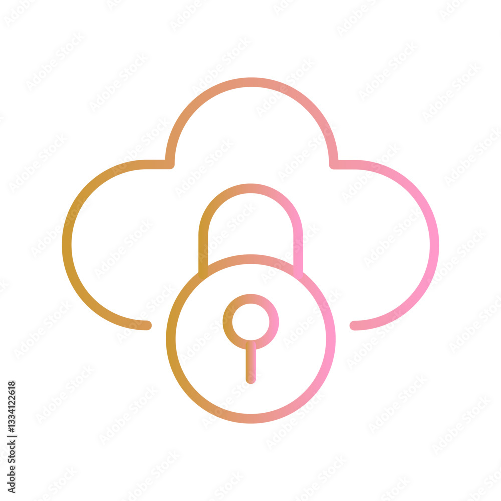 Private Cloud Vector Icon Private Cloud Vector Icon
