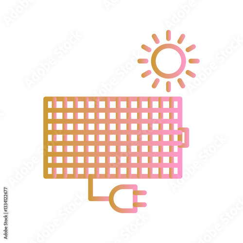 Solar panel charger Vector Icon
