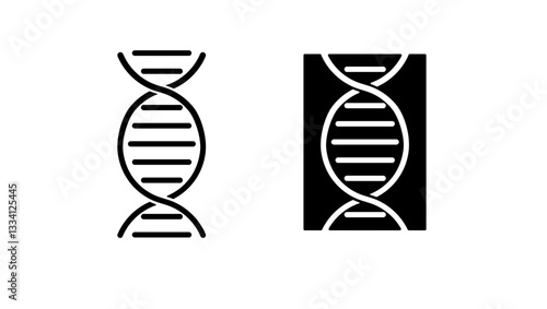 DNA related, black isolated silhouette