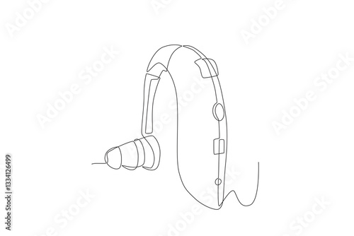 Hearing aids concept one-line drawing
