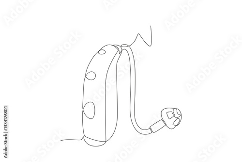 Hearing aids concept one-line drawing
