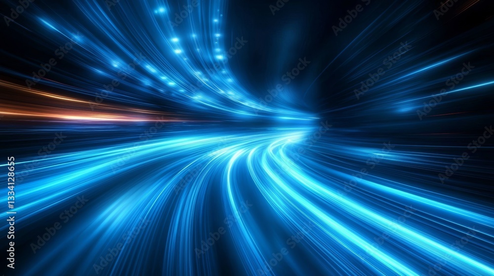 Dynamic Blue Light Rays with Motion Blur Creating Streaks and Lines over a Dark Blue Background Evoking Speed and Energy Dynamic Blue Light Rays with Motion Blur Creating Streaks and Lines over a Dark Blue Background Evoking Speed and Energy