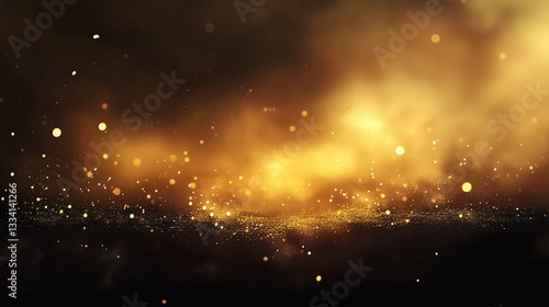 Golden Bokeh Lights Background with Soft Glow