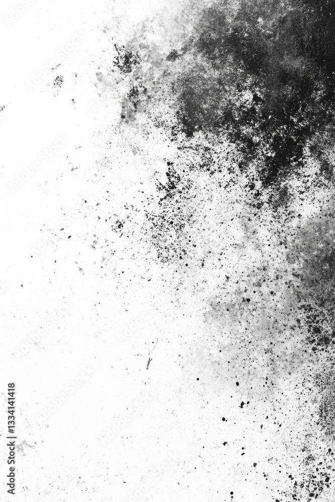 Obraz premium Abstract black and white texture with grunge splatter patterns