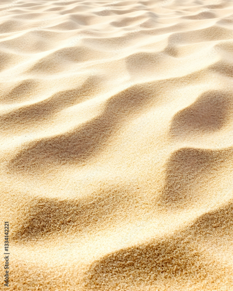 Undulating patterns of pale, sunlit sand create a textured beach background Undulating patterns of pale, sunlit sand create a textured beach background