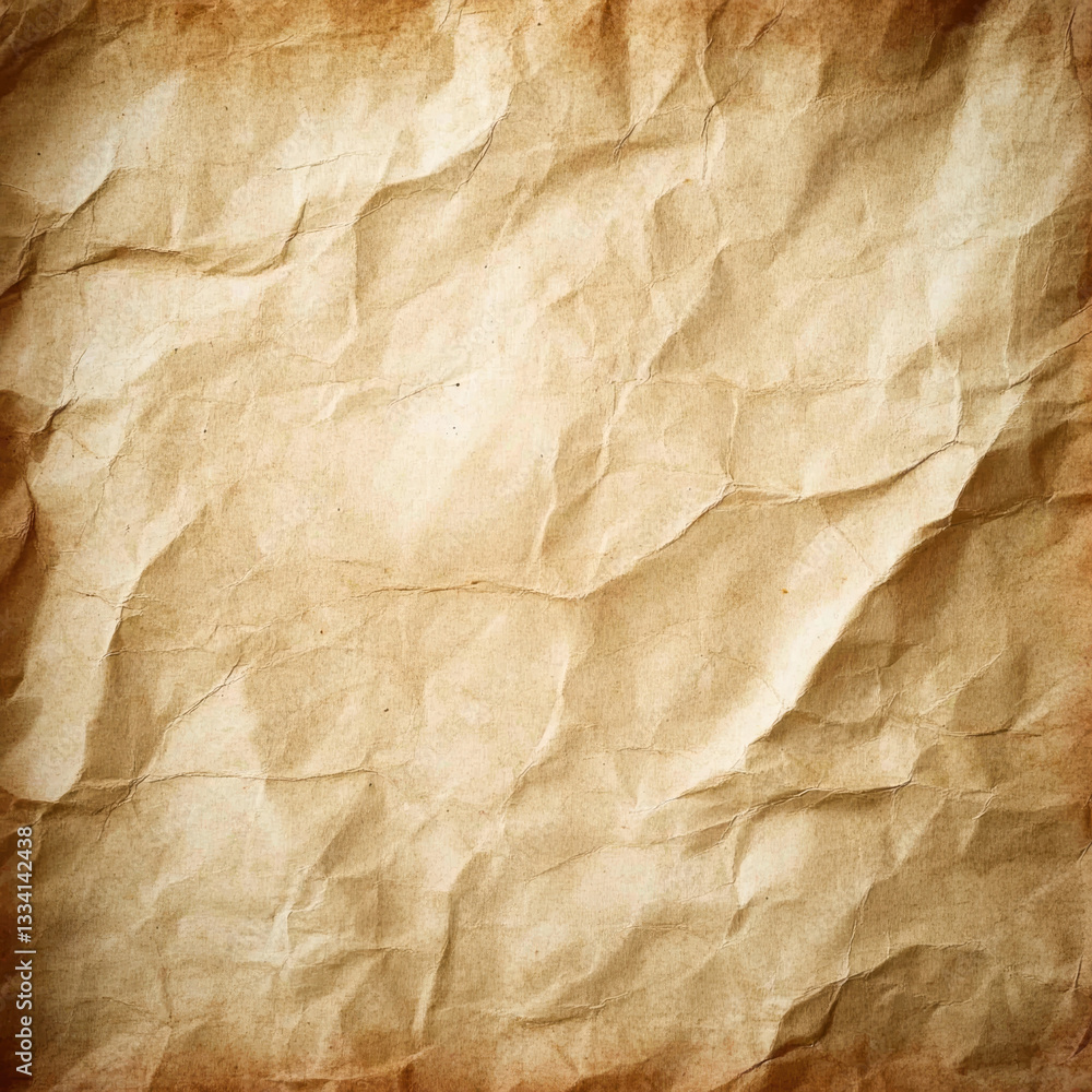 Obraz premium Vintage textured crumpled brown paper background with worn edges