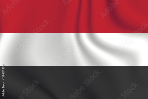 Flag of Yemen. National symbol in official colors. Template icon. Abstract vector background.