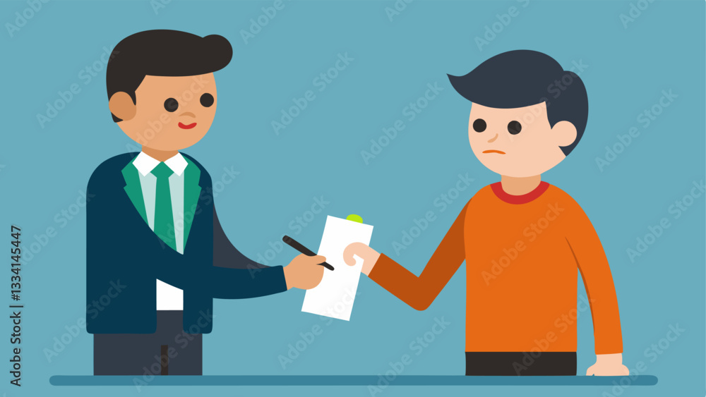 Signing Documents The bail bondsman handing a pen to the defendant as they prepare to sign the bail agreement. Signing Documents The bail bondsman handing a pen to the defendant as they prepare to sign the bail agreement.