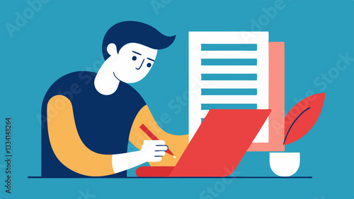 Editing Process A scene where a copywriter is reviewing and highlighting text on a printed page reflecting the importance of editing in creating polished product descriptions.