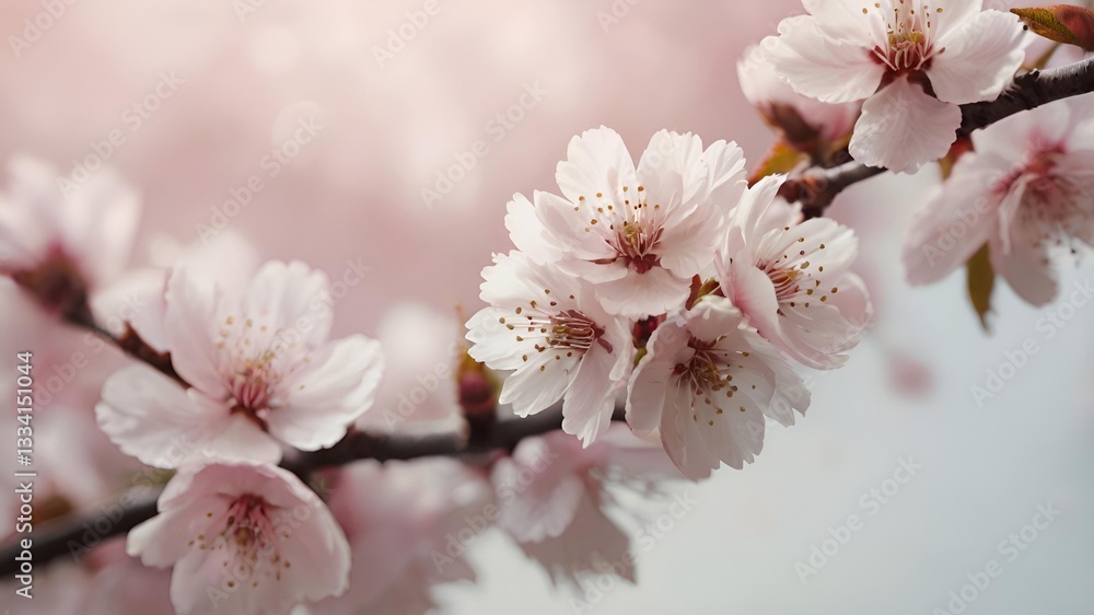 Beautiful Cherry Blossom Flowers in Soft Pink Spring Bloom Beautiful Cherry Blossom Flowers in Soft Pink Spring Bloom