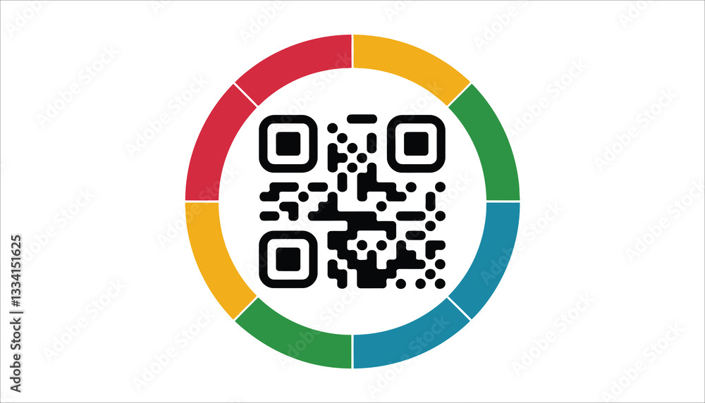 QR Code Icon with Circular Design. Digital Payment, Scan, and Barcode Vector. QR Code Icon with Circular Design. Digital Payment, Scan, and Barcode Vector.