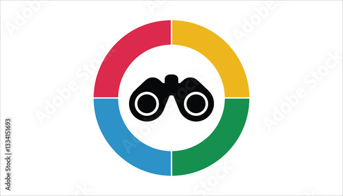 Binoculars Icon for Search and Vision. Exploration, Scouting, and Surveillance Symbol.