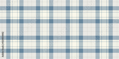 Comfortable seamless textile tartan, print pattern texture vector. Image plaid background fabric check in white and sterling silver colors.