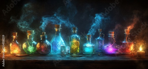 Apothecary Collection, Mystical Potions and Magical Elixirs Still Life