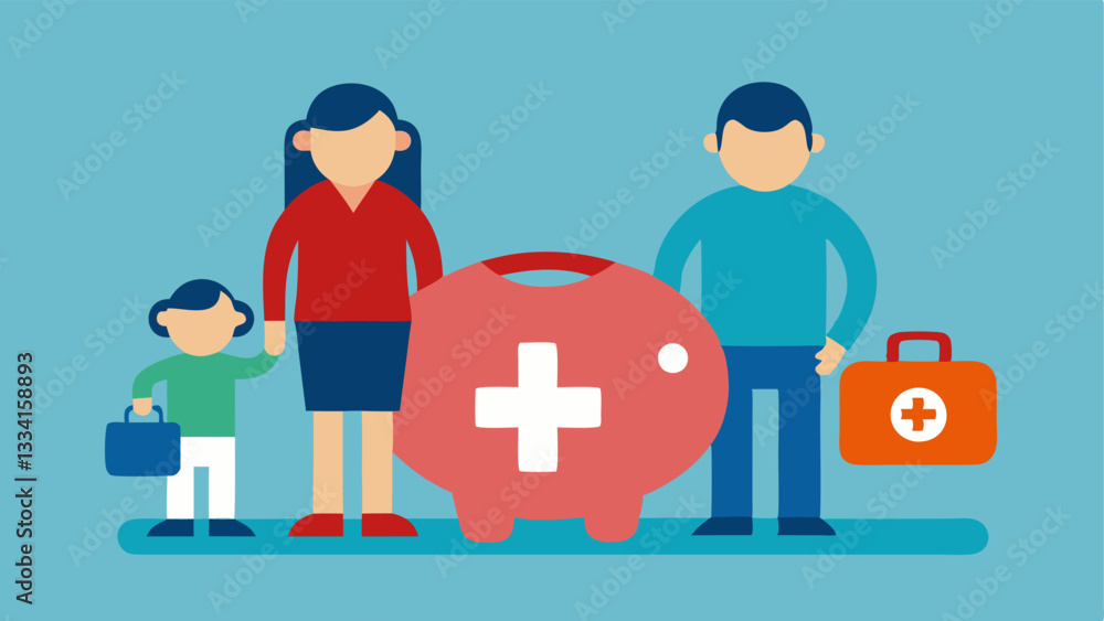 Emergency Fund Visualization A family looking at a piggy bank with a firstaid kit representing the need for an emergency fund. The piggy bank has a label that says Emergency Fund. Emergency Fund Visualization A family looking at a piggy bank with a firstaid kit representing the need for an emergency fund. The piggy bank has a label that says Emergency Fund.