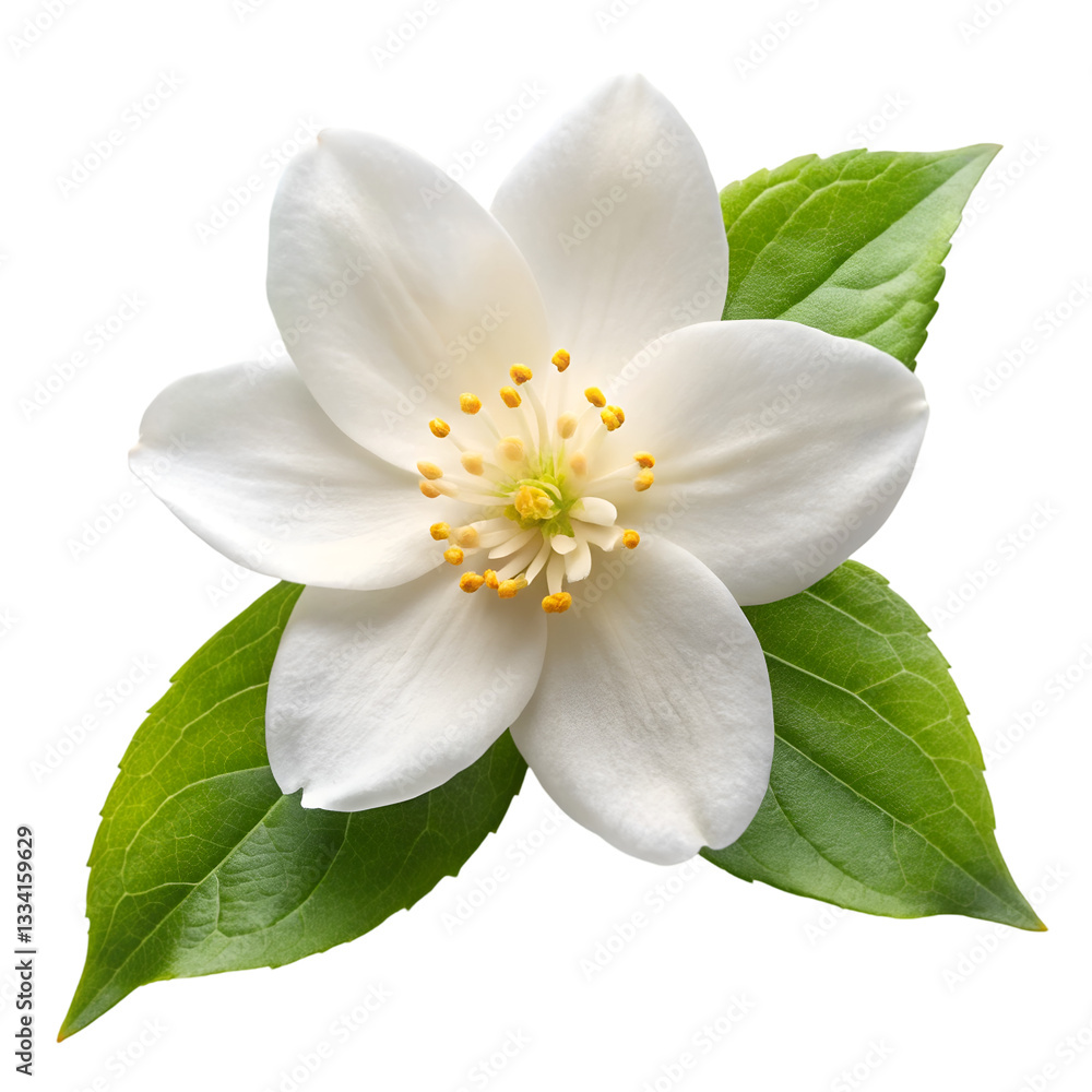 Obraz premium Jasmine top view isolated on transparent background 
