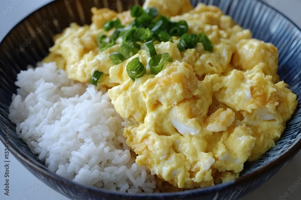 Delicious Scrambled Eggs with Rice Bowl Asian Cuisine Food Photography Delicious Scrambled Eggs with Rice Bowl Asian Cuisine Food Photography