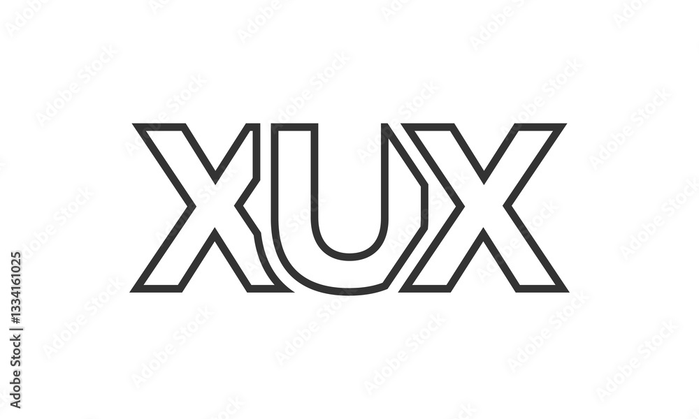 XUX logo design template with strong and modern bold text. Initial based vector logotype featuring simple and minimal typography. Trendy company identity. XUX logo design template with strong and modern bold text. Initial based vector logotype featuring simple and minimal typography. Trendy company identity.