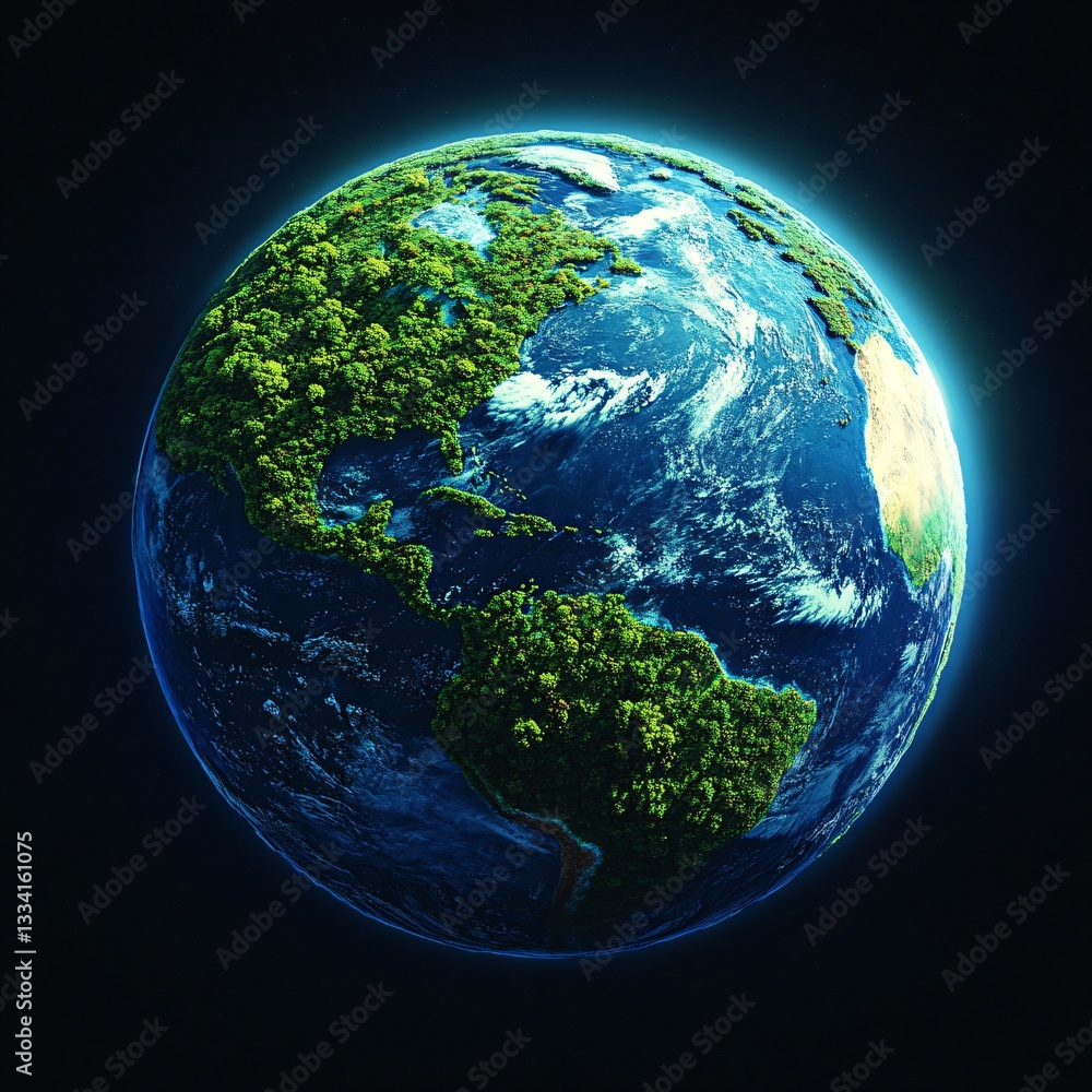 Fototapeta premium space view of green USA