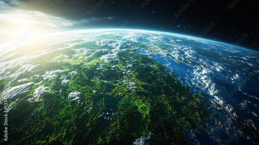 Fototapeta premium Eco clean Earth in space