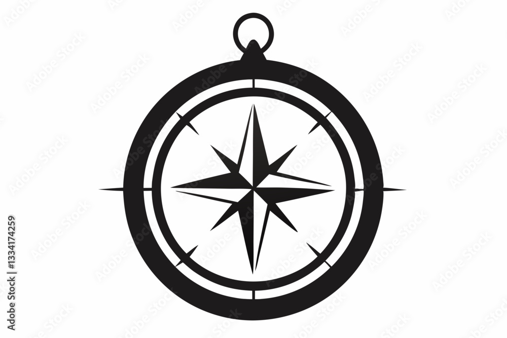 compass line art silhouette vector illustration compass line art silhouette vector illustration