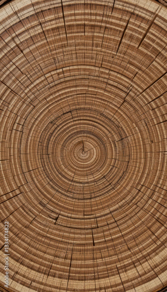 Naklejka premium Close-Up of Wood Grain with Circular Patterns and Texture Detail