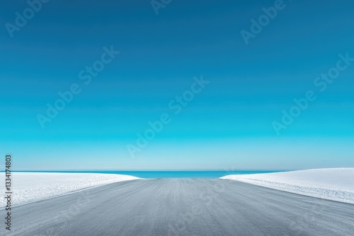 Wallpaper Mural A Long Roadway Leading Towards a Clear and Bright Horizon Torontodigital.ca