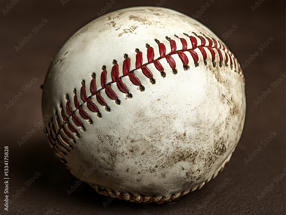 custom made wallpaper toronto digitalA well used baseball rests upon a brown surface closely viewed
