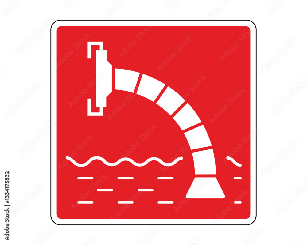 Obraz premium Fire Water Source Sign, Fire Protection Equipment Sign - High Quality Vector Stock Image