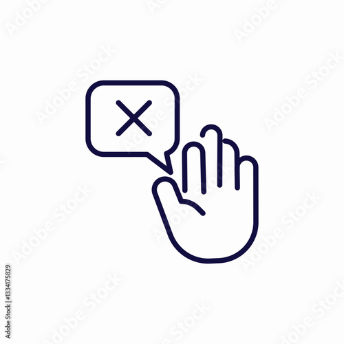 rejection gesture icon sign vector