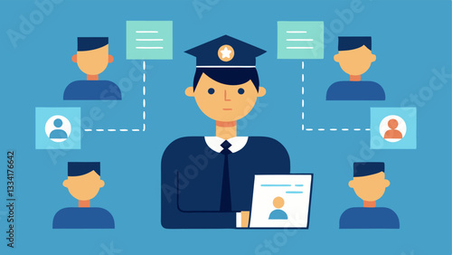 Role Assignment A team leader assigning specific roles to each officer for the raid with visual aids like charts or diagrams in the background.