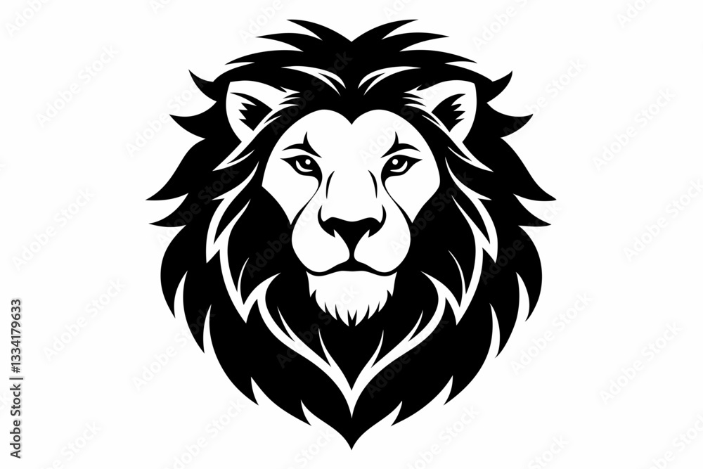 lion head icon line art silhouette vector illustration lion head icon line art silhouette vector illustration