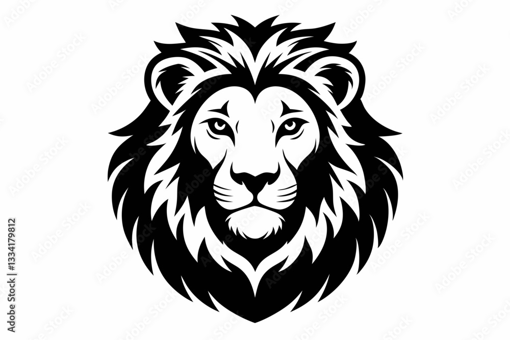 lion head icon line art silhouette vector illustration lion head icon line art silhouette vector illustration