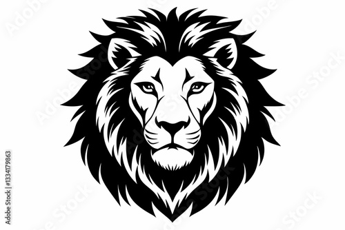 Wallpaper Mural  lion head icon line art silhouette vector illustration Torontodigital.ca