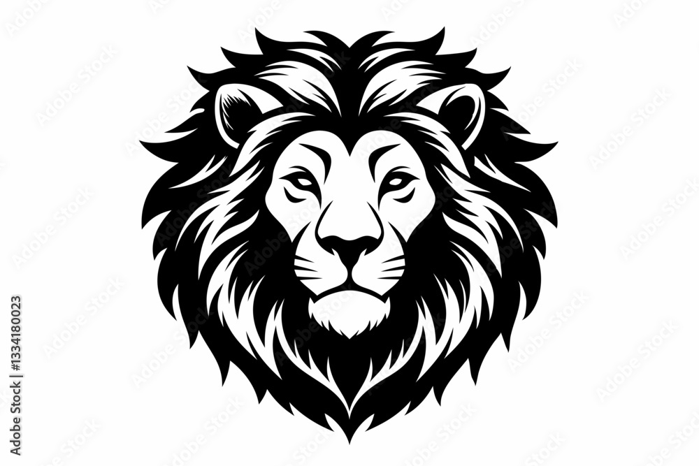 lion head icon line art silhouette vector illustration lion head icon line art silhouette vector illustration