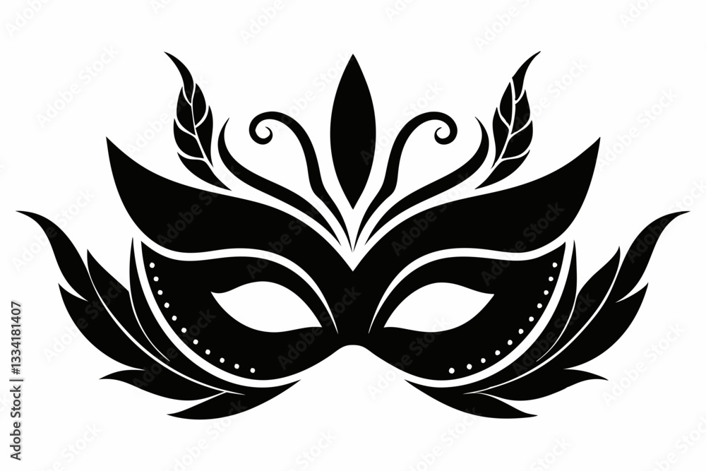 masquerade mask line art silhouette vector illustration masquerade mask line art silhouette vector illustration