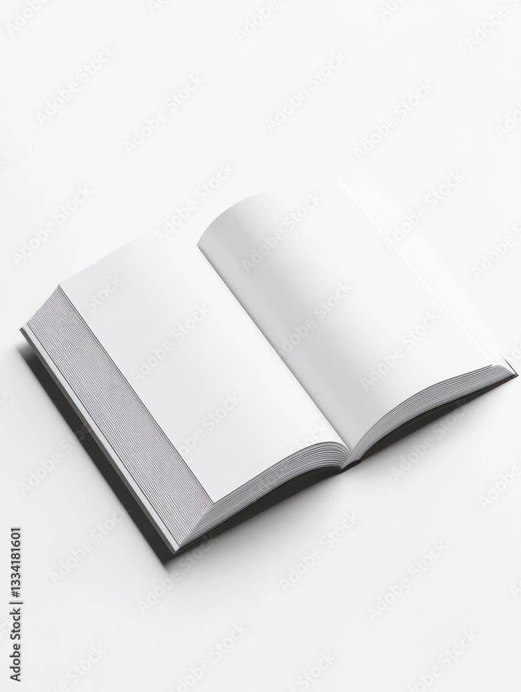 Open Book with Blank Pages Showcasing Content Display and Reading Open Book with Blank Pages Showcasing Content Display and Reading