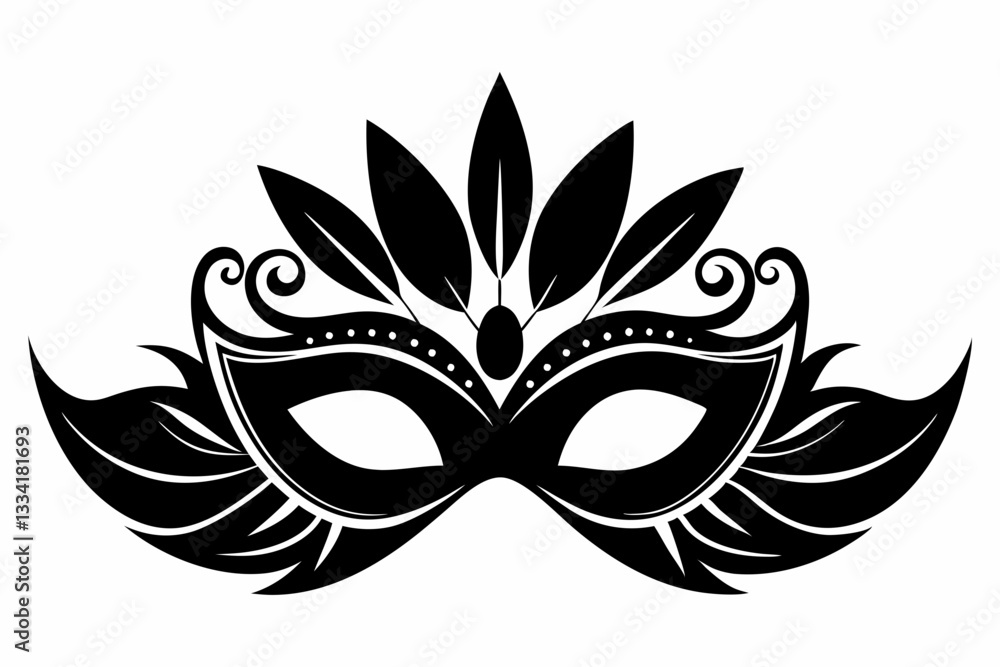 masquerade mask line art silhouette vector illustration masquerade mask line art silhouette vector illustration